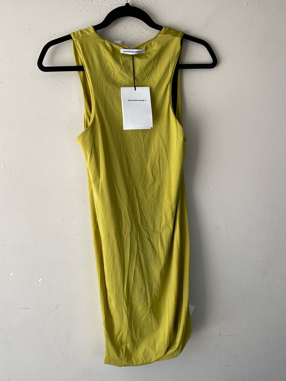 NWT Alexander Wang.T Reversible Sleeveless Swim Jersey Dress Charcoal Lime Small - Picture 3 of 13